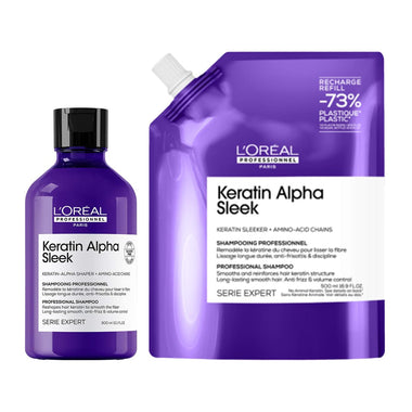 Serie Expert Keratin Alpha Sleek Shampoo 300ml & Refill 500ml by L'Oréal Professionnel