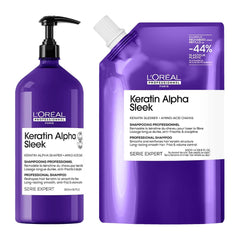 Serie Expert Keratin Alpha Sleek Shampoo 1500ml & Refill 1000ml by L'Oréal Professionnel