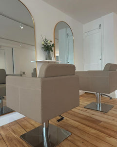Lotus Murray Caramel Styling Chair Square Silver Base