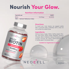 NeoCell® Beauty Biotin 10,000ug 60 Vegan Gummies