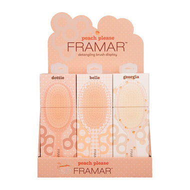 Framar Peach Please Detangle Brush Display x 9