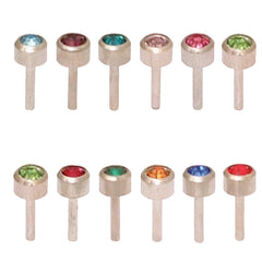 Caflon Assorted Birthstone Packs White Stainless Steel Regular x 12