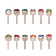 Caflon Assorted Birthstone Packs White Stainless Steel Mini x 12