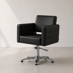 Lotus Washington Black Styling Chair 5 Star Silver Base