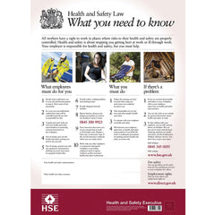 Health + Safety Law Poster (1mm Width PVC)
