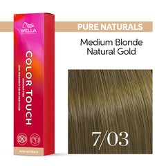 Wella Color Touch 60ml 7/03 Pure Naturals Medium Natural Gold Blonde