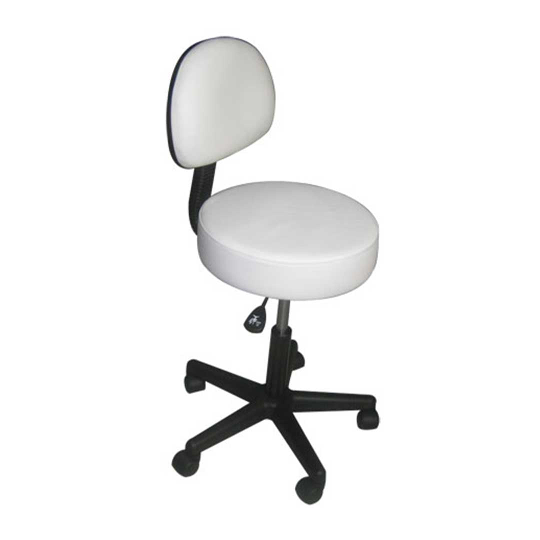 Affinity Stool With Backrest - White