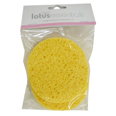 Lotus Large Cellulose Facial Sponges x 2 Yellow
