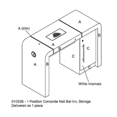 REM Concorde Nail Desk 1 Position + Storage