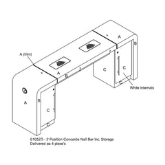 REM Concorde Nail Desk 2 Position + Storage