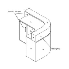REM Saturn Reception Desk (122 x 92 x 106cm)