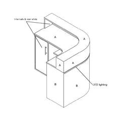 REM Saturn Reception Desk (152 x 92 x 106cm)