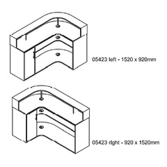 REM Saturn Reception Desk (152 x 92 x 106cm)
