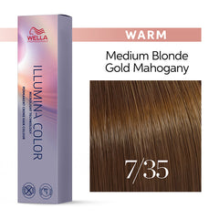 Wella Illumina 60ml 7/35 Medium Gold Mahogany Blonde