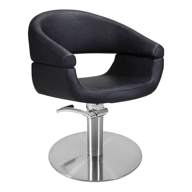 Lotus Chicago Black Styling Chair Round Silver Base