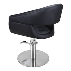 Lotus Chicago Black Styling Chair Round Silver Base