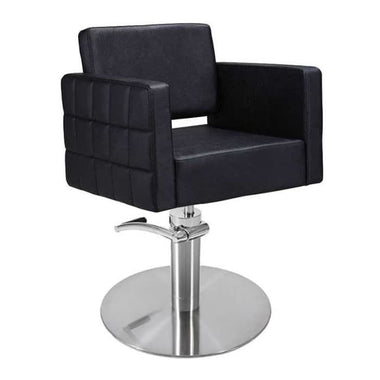 Lotus Washington Black Styling Chair Round Silver Base