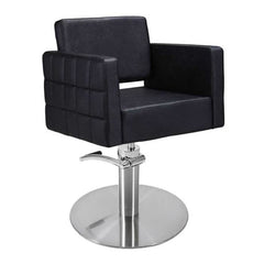 Lotus Washington Black Styling Chair Round Silver Base