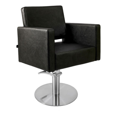 Lotus Phoenix Black Styling Chair Round Silver Base