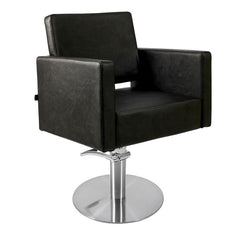 Lotus Phoenix Black Styling Chair Round Silver Base