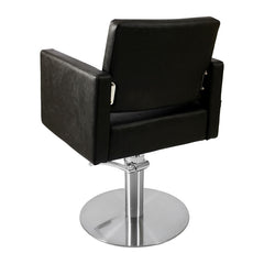 Lotus Phoenix Black Styling Chair Round Silver Base