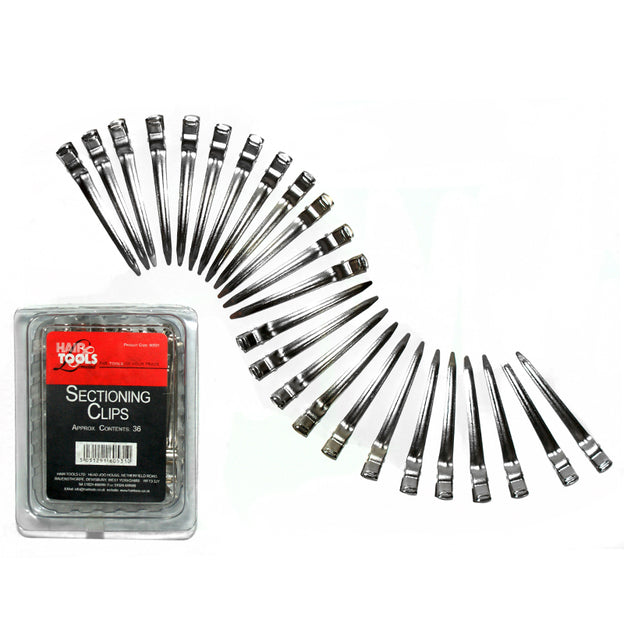 Hair Tools Section Clips x 36 Silver