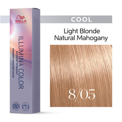 Wella Illumina 60ml 8/05 Light Natural Mahogany Blonde