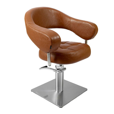 Lotus Corby Brown Styling Chair Square Silver Base