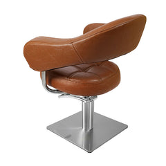 Lotus Corby Brown Styling Chair Square Silver Base