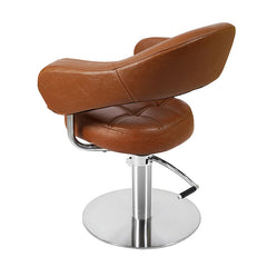 Lotus Corby Brown Styling Chair Round Silver Base