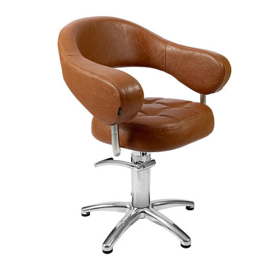 Lotus Corby Brown Styling Chair 5 Star Silver Base