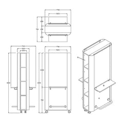 REM Cornell Double Sided Island Unit (with storage + foot rest)