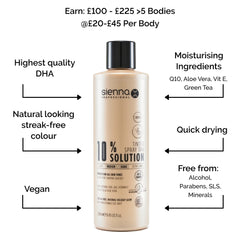 Sienna X 10% Professional Tanning Solution 250ml