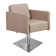 Lotus Murray Caramel Styling Chair Square Silver Base