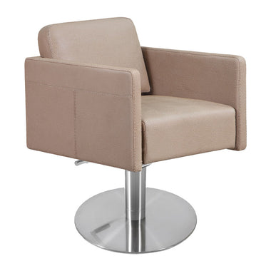 Lotus Murray Caramel Styling Chair Round Silver Base