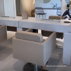 Lotus Murray Caramel Styling Chair Round Silver Base