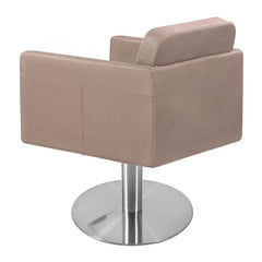 Lotus Murray Caramel Styling Chair Round Silver Base