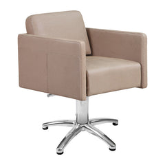Lotus Murray Caramel Styling Chair 5 Star Silver Base
