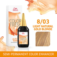 Wella Color Fresh 75ml 8/03 Light Natural Gold Blonde