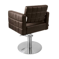 Lotus Washington Brown Styling Chair Round Silver Base