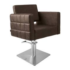 Lotus Washington Brown Styling Chair Square Silver Base