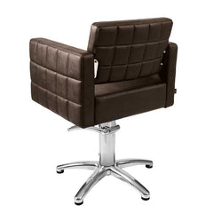 Lotus Washington Brown Styling Chair 5 Star Silver Base