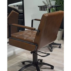 Lotus Westbury Brown Styling Chair 5 Star Base