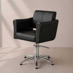 Lotus Chilton Black Styling Chair 5 Star Silver Base
