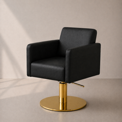 Lotus Murray Black Styling Chair With Round Gold Base