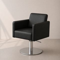 Lotus Murray Black Styling Chair Round Silver Base
