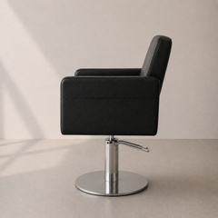 Lotus Murray Black Styling Chair Round Silver Base