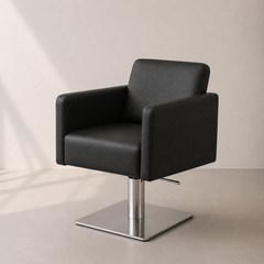 Lotus Murray Black Styling Chair Square Silver Base