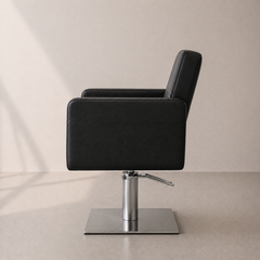 Lotus Murray Black Styling Chair Square Silver Base