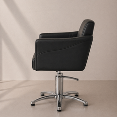 Lotus Chilton Black Styling Chair 5 Star Silver Base